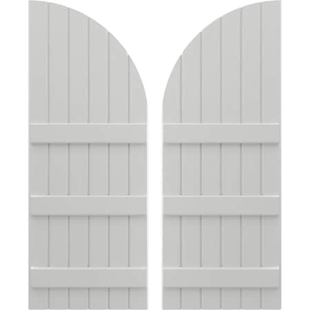 Ekena Millwork Americraft 6-Board (3 Batten) Wood Joined Board-n-Batten Shutters w/ Arch Top, ARW401BQ621X49STH, PR ARW401BQ621X49STH